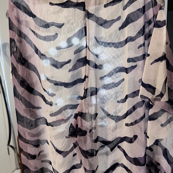 Madrag Y2K zebra sheer flare wide leg pant with ruffle plus size 2X USA made - Picture 4 of 9